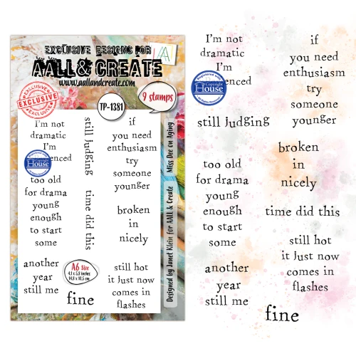 AALL & Create - A6 Photopolymer Clear Stamp Set - Miss Dee on Aging - TP-1381