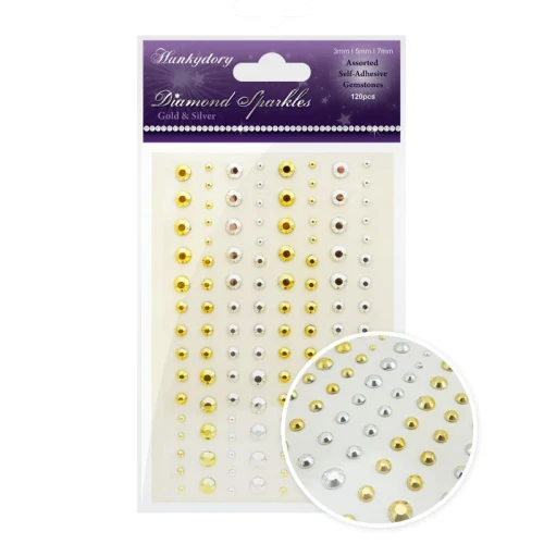 Hunkydory Crafts - Diamond Sparkles Gemstones - Gold & Silver