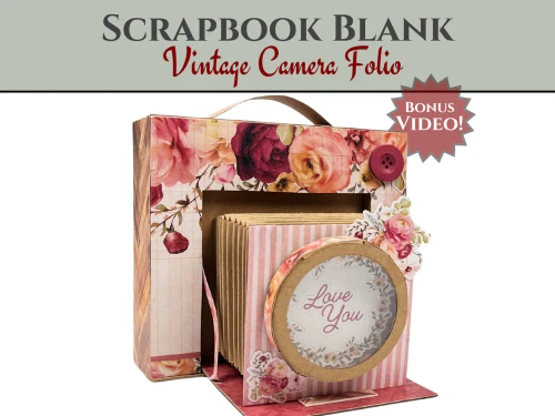 Craft Treat - Scrapbook Blank - Precut Album Base - Vintage Camera - Ivory - CAB039