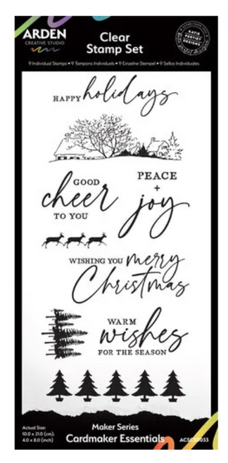 Katie Pertite - Arden - Clear Stamp Set 4x8 - Christmas Cheer - Cardmaker Essentials - Sentiments - ACSCS0033