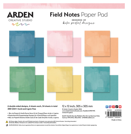 Katie Pertite - Arden - Paper Pad 12x12 - Field Notes - Solids - ACSPP0018