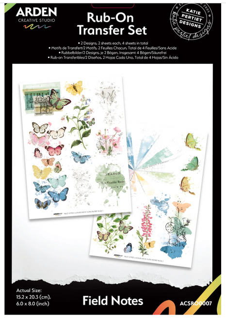 Katie Pertite - Arden - Rub On Transfer Set - Field Notes - ACSRO0007