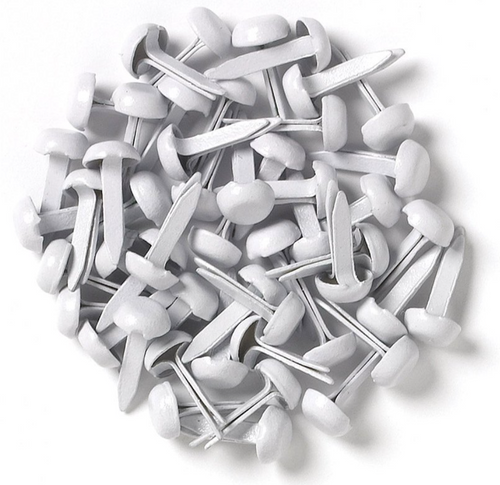 Doodlebug - Mini Brads .125" 25/Pkg - Lilly White
