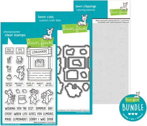 Lawn Fawn Stamp, Die & Stencil Bundle - Make Lemonade! LF4122/LF4123/LF4124