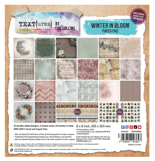 Lou Collins - Arden Creative Studio -Paper Pad 8x8 - Winter In Bloom - TEXPP0005