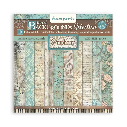 Stamperia - 12x12 Collection Pack Backgrounds - Symphony - SBBL189