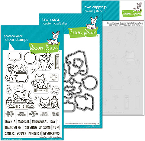 Lawn Fawn - Stamp & Die & Stencil Bundle - Hocus Purr-cus! - 4186/4187/4188