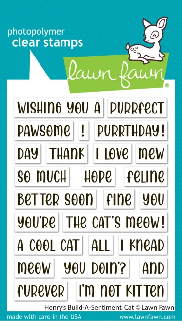 Lawn Fawn - Clear Stamps - Henrys Build-A-Sentiment: Cat - LF4203