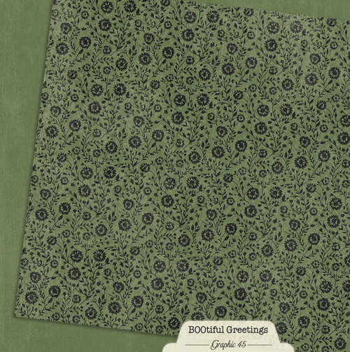 Graphic 45 - Double-Sided Card Stock 12x12 - BOOtiful Greetings - Gothic Green - 4503291