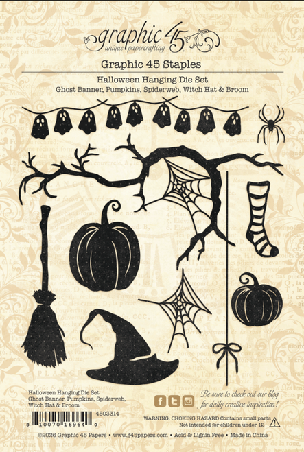 Graphic 45 - Die Set - BOOtiful Greetings - Halloween Hanging - 4503314