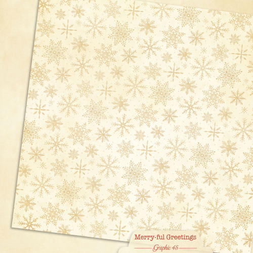 Graphic 45 - Double-Sided Card Stock 12x12 - Winter White Patterns & Solids - Merry-ful Greetings - 4503269