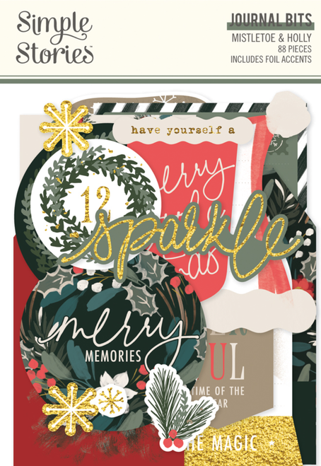 Simple Stories - Journal Bits & Pieces 88/Pkg- Mistletoe & Holly - 27720