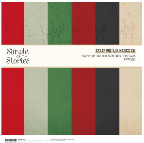 Simple Stories - Solids Kits 12"X12" - Simple Vintage Old Fashioned Christmas - 27616