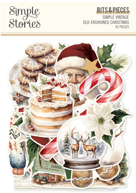 Simple Stories - Bits & Pieces Ephemera - Simple Vintage Old Fashioned Christmas - 27626