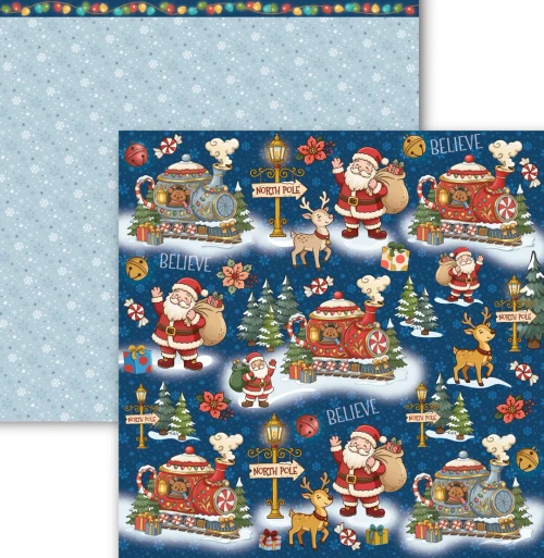 Dare 2B Artzy - Double-Sided Cardstock 12x12 - Teapots & Tiny Tales - Santa's Teapot Express - PP1161