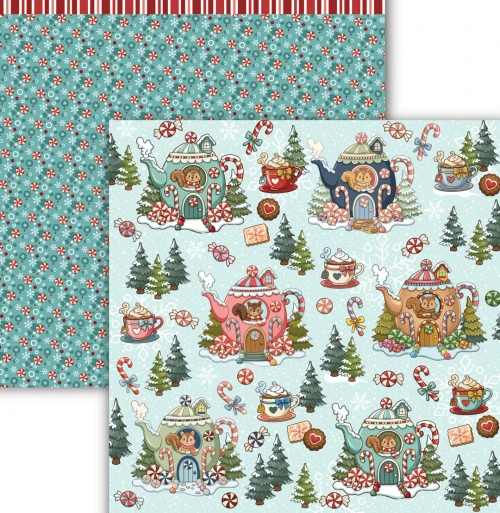 Dare 2B Artzy - Double-Sided Cardstock 12x12 - Teapots & Tiny Tales - Candy Kettle Lane - PP1164