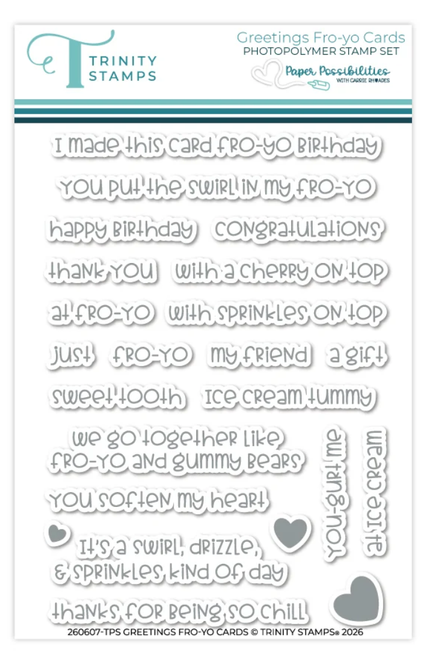 Trinity Stamps - Stamp Set - Fro-Yo Cards  - 260607 TPS