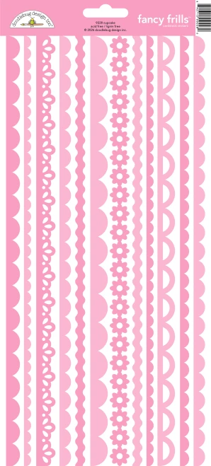 Doodlebug - Fancy Frills Stickers 6"X13" - Cupcake - 9228