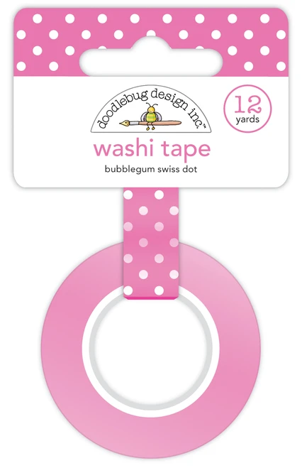 Doodlebug - Cupcakes & Candles - Washi - Bubblegum Swiss Dot - 3649