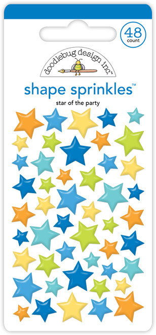 Doodlebug - Balloons & Banners - Shape Sprinkles - Star of the Party - 9179