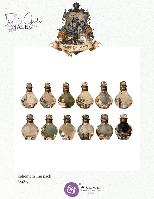 Prima Marketing - Potion Bottle Tags – 36 pcs - Made of Magic - 684877