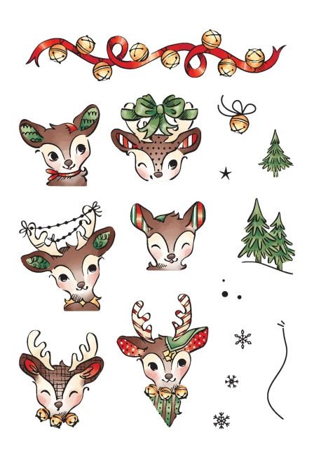 LDRS Creative - Stamps & Die Bundle - Patchwork Reindeer Games Postage Collage - 3633/8569