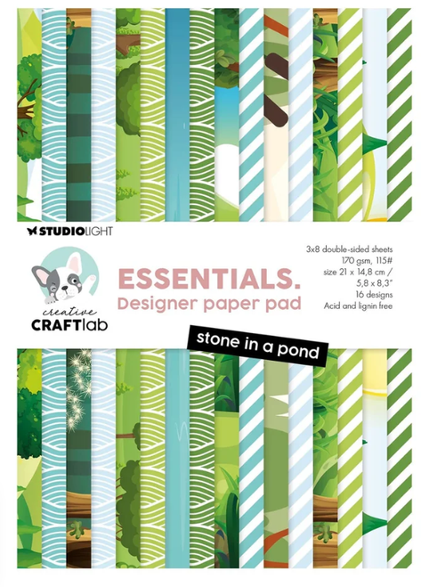 Studio Light - Designer Paper Pad - Stone in a Pond - CCL-ES-DPP428