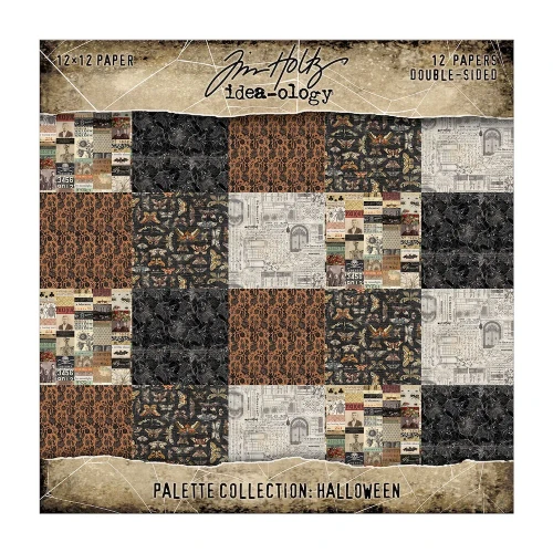 Tim Holtz Idea-ology Double-Sided Cardstock 12"X12" 12/Pkg - Palette Collection: Halloween - TH94467
