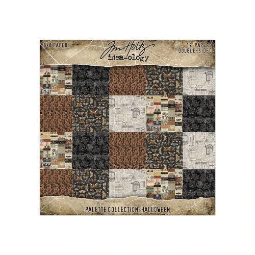 Tim Holtz Idea-ology Double-Sided Cardstock 8"X8" 12/Pkg - Palette Collection: Halloween - TH94481