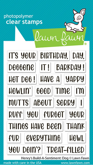 Lawn Fawn - Stamp - henry's build-a-sentiment: dog - LF4264