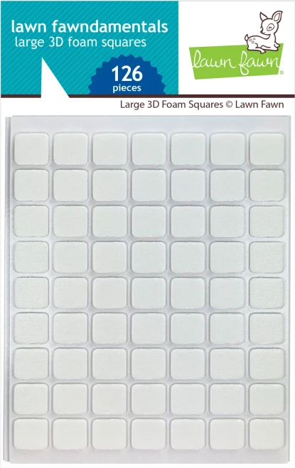 Lawn Fawn - Large 3D Foam Adhesive Squares - White - LF3822