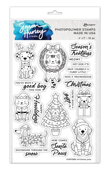 Spellbinders - Stamp Set - Simon Hurley - Christmas Pets - HUR 93886