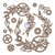 Prima - Finnabair Decorative Chipboard 13 pieces - Steampunk Wreath (968878)