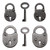 Tim Holtz Idea-Ology - Halloween 2021 - Metal Adornments 6/Pkg - Locks & Keys (TH94162)