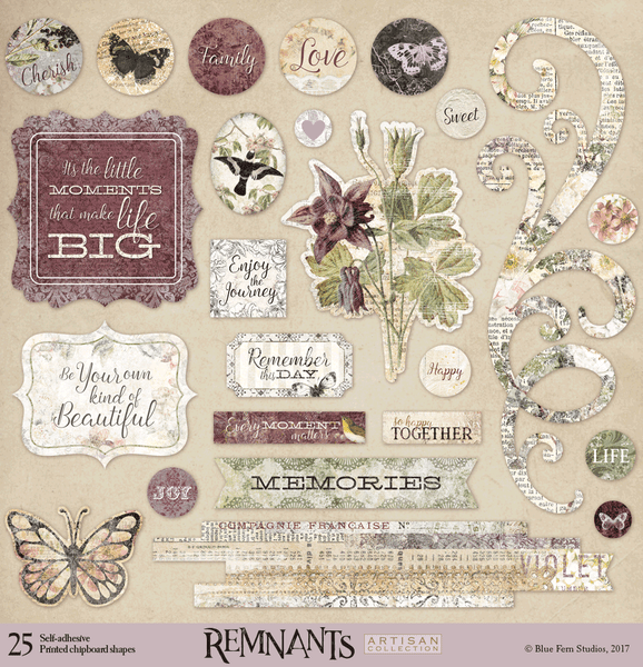 Blue Fern Studios - 12x12 Chipboard - Remnants (88839887)