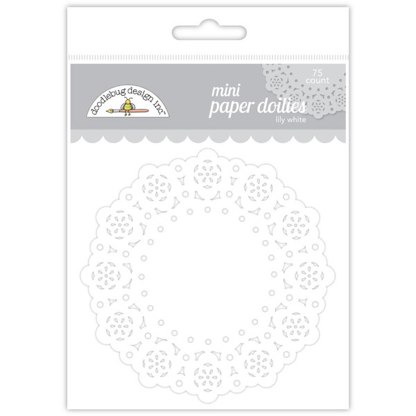Doodlebug - Mini Paper Doilies 3" 75/Pkg - Lily White (DDM 4605) 