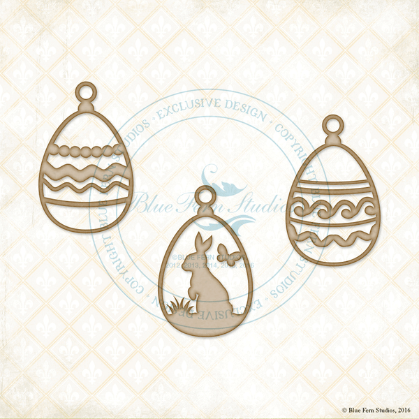 Blue Fern Studios - Chipboard - Easter Egg Ornaments (817984)