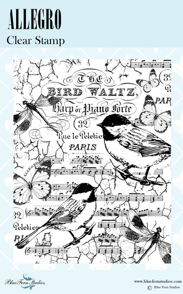 Blue Fern Studios - Bird Waltz Collection Clear Stamp - Allegro (691476)