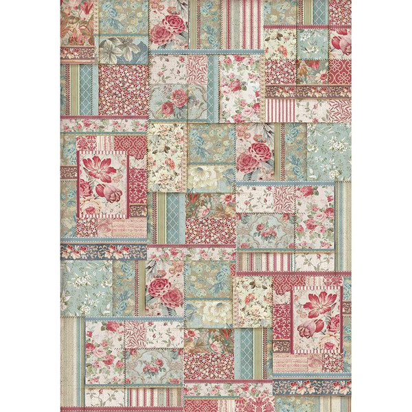 Stamperia - Decoupage Rice Paper A3 - Grand Hotel Collection - Flower Patchwork