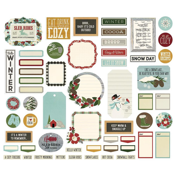 Simple Stories - Ephemera 57/Pkg - Winter Farmhouse - Journal Bits and Pieces (WTR11621)