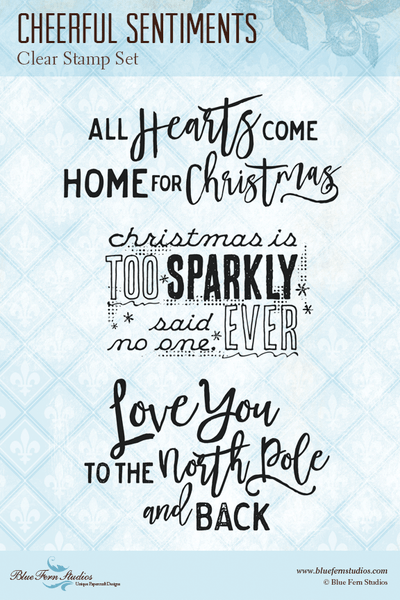 Blue Fern Studios - Clear Stamp Set 4x6 - Christmas Cheer - Cheerful Sentiments (698079)