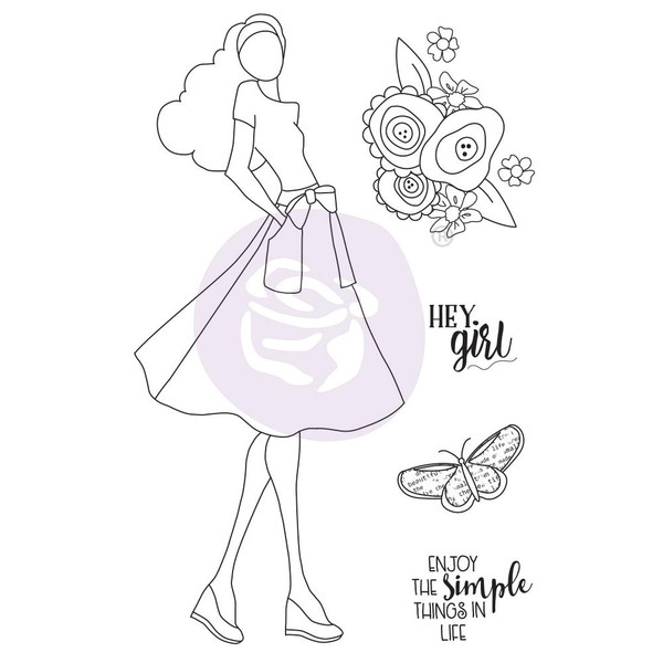 Prima - Julie Nutting - Mixed Media Cling Rubber Stamp - Phoebe (913052) Prima - Julie Nutting - Mixed Media Cling Rubber Stamp - Phoebe (913052)