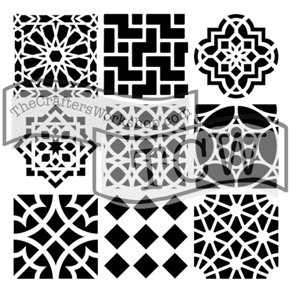 The Crafters Workshop - 6x6 Template Stencil - Mini Moroccan Tiles (TCW 385s)