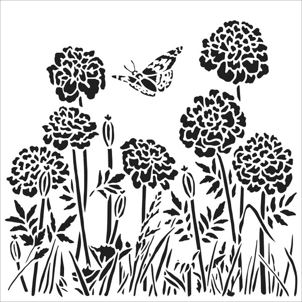 The Crafters Workshop - 6x6 Template Stencil - Happy Dandelions (TCW 861s)