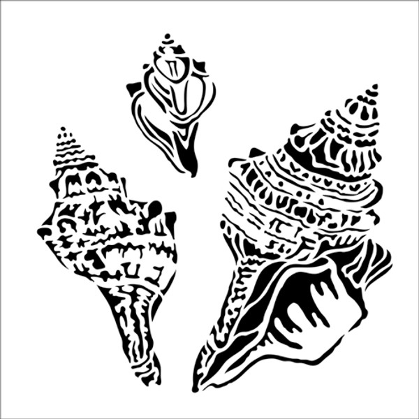 The Crafters Workshop - 6x6 Template Stencil - Conch Shells (TCW 919s)