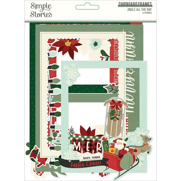 Simple Stories - Layered Chipboard Frames Die-Cuts - Jingle All The Way (JGL13719)