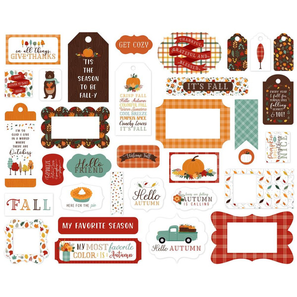 Echo Park - Cardstock Frames & Tags 33/Pkg - Happy Fall (AP219025)