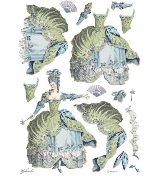 Stamperia - Decoupage Rice Paper A3 11.69 x 16.53 - Princess - Green Lady (DFSA3073)