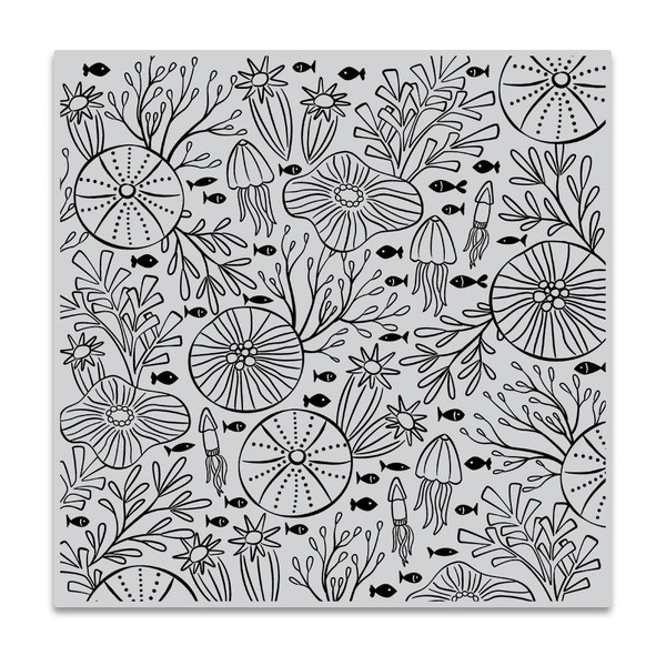 Hero Arts - Bold Prints 6x6 Background Cling Stamp - Underwater Pattern (HA-CG812)