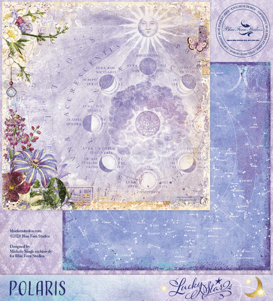 Blue Fern Studios - Double-Sided Cardstock 12x12 - Lucky Star - Polaris (703179)